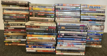 100+ DVDs In Cases- Including Meet The Fockers, Mona Lisa Smile, Monster & More