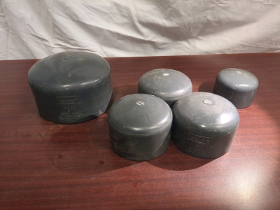 Spears 6" PVC End Cap. Spears 4" PVC End Caps lot of 3. Spears 3" PVC End Cap