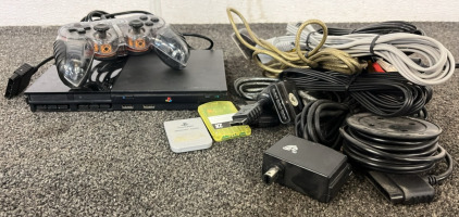 Playstation 2 With Controller, Memory Card & Miscellaneous Cords