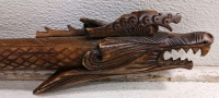 (1) Hand-Carved Wooden & Bone Dragon Blowgun - 2