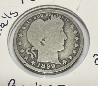 1899-P Barber Quarter (Great Details)(Carded) - 2