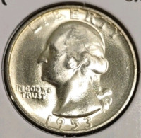 1953-S MS66 Gem Silver Washington Quarter - 3