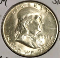 1951-S MS65 Gem Silver Franklin Half Dollar - 3