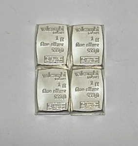 (4) 1 Gram 999.0 Fine Silver Bars