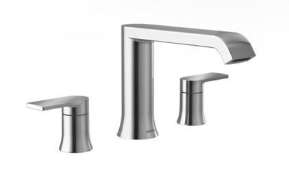 New - MOEN Genta LX Two-Handle Low Arc Roman Tub Faucet (Chrome)