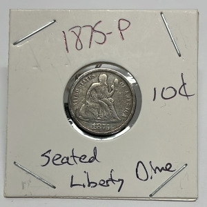 1875-P Seated Liberty Dime (Carded)