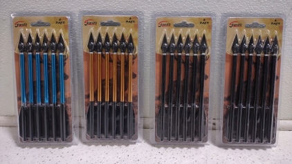 (4) 6pc Aluminum Arrows 6.5'' Crossbow Bolts Archery Screw-in Blade Broadheads Hunting Arrows