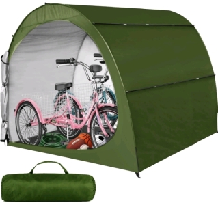 (1) H&ZT 230D Bike Storage Cover - Portable Outdoor Storage Shed 78.7"x63"x63"