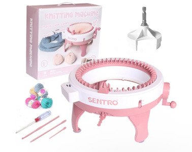 (1) New - Sentro 48-Needle Hand Crank Knitting Machine, (1) New - Moordyses Round Cat Scratch Pad w/ Toy Ball (16” x 16” x 2.75”)