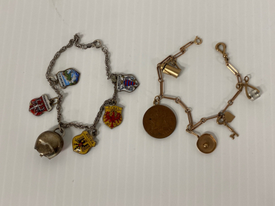 (2) Vintage Charm Bracelets