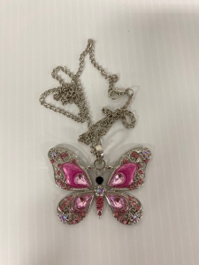 Pink Butterfly Necklace