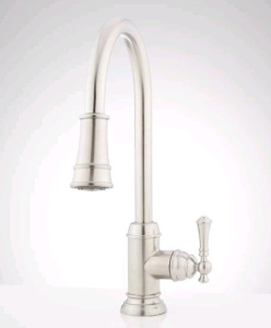 (1) Amberley Single-Hole Pull-Down Spray Kitchen Faucet - Stainless Steel <br/>