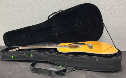 (1) Esteban 6 String Guitar w/ Built in Tuner (1) Soft Sided Carrying Case