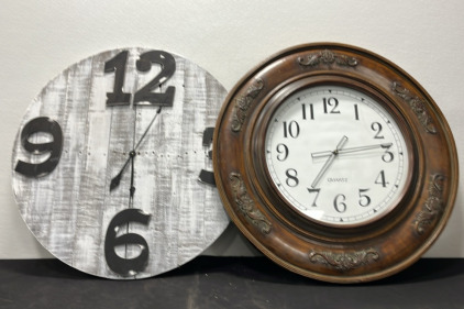 (2) Large Wall Clocks