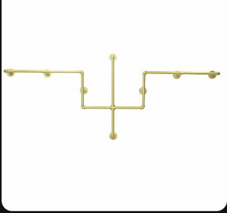 Civana Industrial Pipe Clothing Rack, Wall Mounted Garment Hanging Bar, Iron Commercial Clothes Hanger, Cloth Display Rack For Retail, Boutiques, 86.6In Black New In Packaging