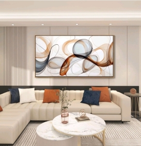 (1) A Touch of Sophistication - Modern Abstract Canvas - 39⅜"x19½"