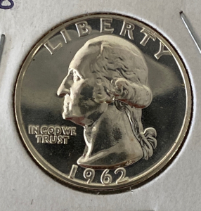 1962 Washington Silver Proof Quarter Dollar PR68+