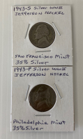 1943-S/ 1943-P Silver Jefferson Nickels