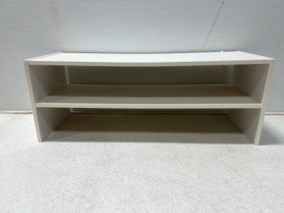 (1) White Wooden Shoe Rack 30&rdquo;x 12&rdquo;
