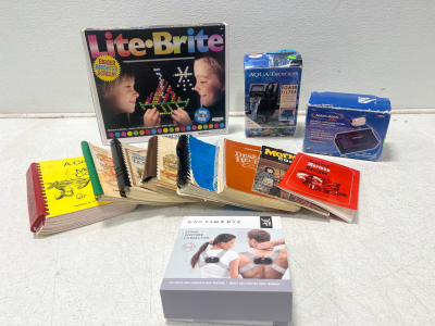 (1) Lite Brite Classic Retro Toy (1) Aqua-Tech 5-15 Power Filter And (1) Again&Again Ultra Universal Camcorder Battery Charger And Discharger And More!