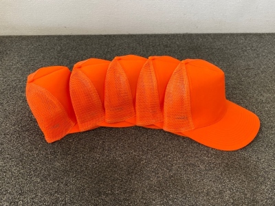 (5) Flourescent Orange Head to Toe Adjustable Caps