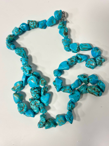 28" Blue Turquoise Stone Necklace