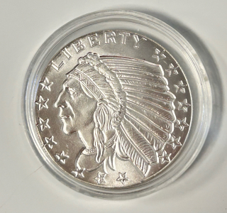 1/2 Oz. Indian Chief and Eagle Silver Round