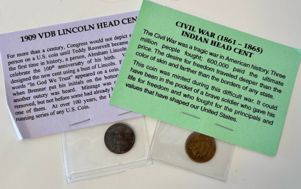 Civil War Indian Head Cent and 1909 Lincoln Head Cent