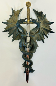 Fantasy Double Dragon Decorative Knife Holder