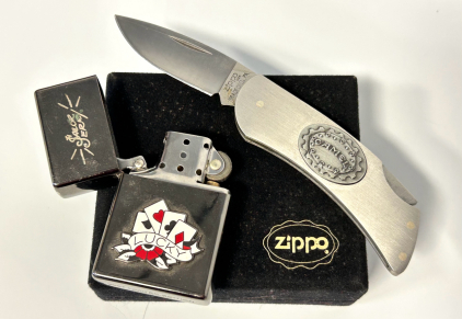 Vintage Zippo Folding Knife and Lighter