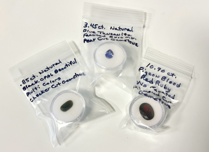 (3) Beautiful Stones: Red Ruby, Blue Tanzanite and Black Opal
