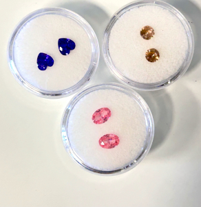 (3) Pairs of Natural Saphire Faceted Gemstones