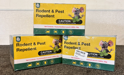 (3) Unopened Boxes Of Rodent and Pest Repellent