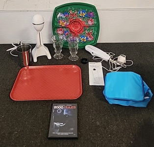 The Drink Master by Hamilton Beach... Kenko Wave InFared Treatment System.. Serving Platers.. Small Lunchbox.. 2000 Mules DVD..