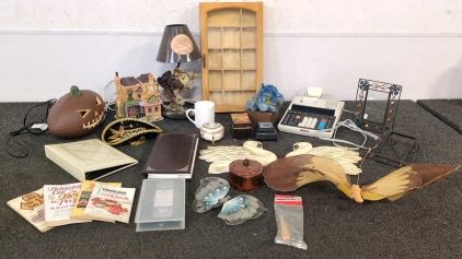 Vintage Calculator, Themed Lamps, Collectible Storage Hut, and More