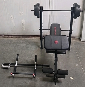 Marcy Club Exercise Bench With Weights.. and Exercise Bar... 80LBs of Weights..