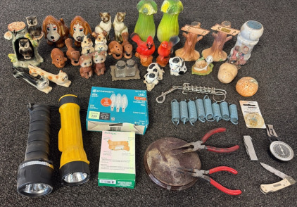 Animal Salt And Pepper Shakers, Flashlights, Springs, And More