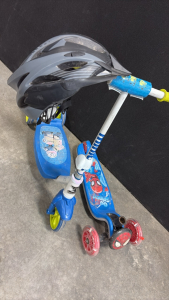 Minions Scooter, Helmet, And Spider-man Bottom Scooter