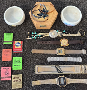 Copper Bracelet, Watches, Matches, Jewelry Box