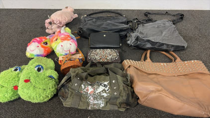 (5) Purses, (2) Wallets, (2) Pairs Of Slippers