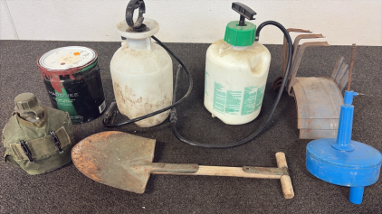 Water Spray, Shovel, Paint, Water Jug