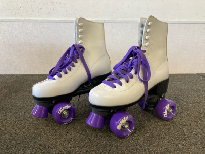 White & Purple Roller Skates - Size 5