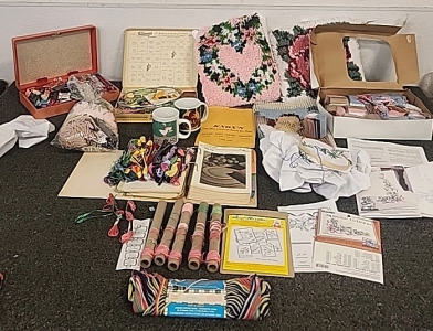 Needle Point... Hook and Latch... Sewing Patterns Large Variety of Thread many Colors..
