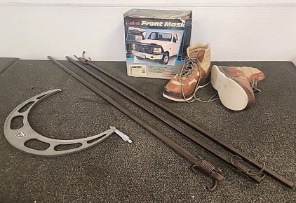 Lake Stream Fly Fishing Boots.. Size10... Custom Front Mask for a 1992-93 Plymouth Laser... 14-15" Micrometer used for measuring the Outside Circumference... Lawn Stakes..