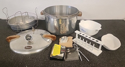 National Pressure Cooker... Corning Wear 1.3/4 Qt Bowl.. Mixer Beaters... and More