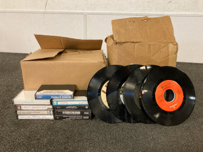 Casette Tapes & 45RPM Vinyl Records