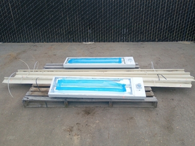 (2) UV Light Fixtures w/ (1) Bundle of Ceiling Trim