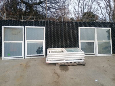 (10) White Vinyl Windows - Assorted Sizes