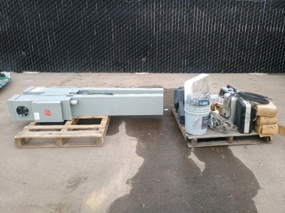 (2) Industrial Conveyor Sections w/ Assorted Tools & Hardware