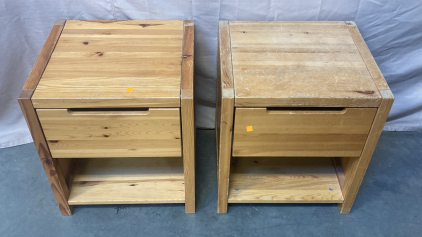 (2) Wooden Side Tables